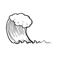 line drawing cartoon wave N2