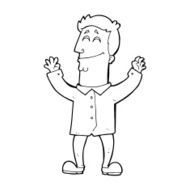 line drawing cartoon happy man N2