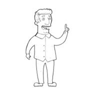 line drawing cartoon stressed man