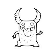 line drawing cartoon devil