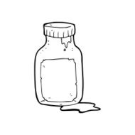 line drawing cartoon cough medicine