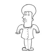 line drawing cartoon office guy N2