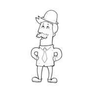 line drawing cartoon old man N3