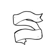 line drawing cartoon tattoo scroll banner N8