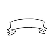 line drawing cartoon tattoo scroll banner N9