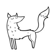 line drawing cartoon wolf N4