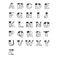 line drawing cartoon old tattoo letters