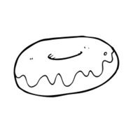 line drawing cartoon donut N5