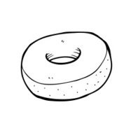 line drawing cartoon donut N6