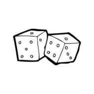 line drawing cartoon dice