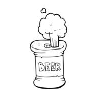 line drawing cartoon beer can N6