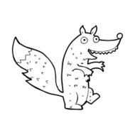 line drawing cartoon wolf N5