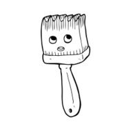 line drawing cartoon brush