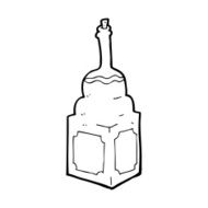 line drawing cartoon old whisky bottle