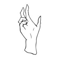 line drawing cartoon hand N2