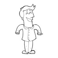 line drawing cartoon man shrugging shoulders