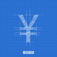 Yen sign sketch