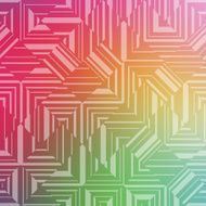 Vector pattern of geometric shapes placed on multicolored blurred background