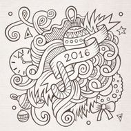 2016 New year doodles elements background