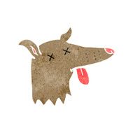 cartoon dead dog face