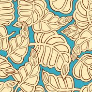 Autumn leaves vector seamless pattern N2