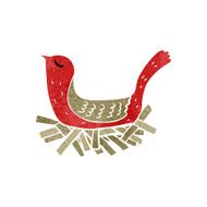 cartoon bird on nest