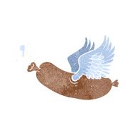 cartoon flying sausage