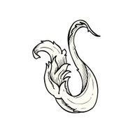traditional hand drawn floral swirl
