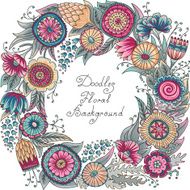 vector color floral frame pattern
