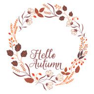 Floral Frame Collection Sign Hello Autumn