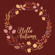 Floral Frame Sign Hello Autumn