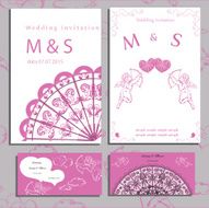 Wedding of set invitation and cards