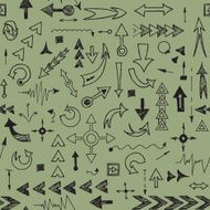 seamless pattern of hand drawn arrows