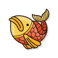 Chinese fish lucky pendant doodle