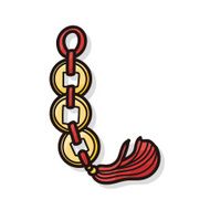 Chinese New Year Ancient coins lucky pendant doodle N3