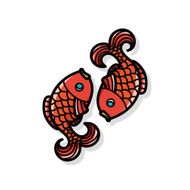Chinese fish lucky pendant doodle N2