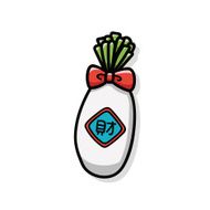 Chinese New Year lucky white radish doodle N2