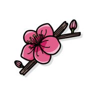 Plum flower doodle N2