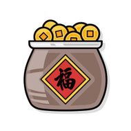 Chinese new year gold money doodle N3