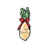 Chinese New Year lucky white radish doodle N3