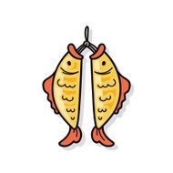 Chinese fish lucky pendant doodle N3