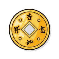 Chinese new year gold money doodle N4