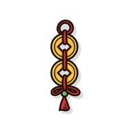 Chinese New Year Ancient coins lucky pendant doodle N7