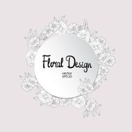 Floral border made with sketchy flowers N9
