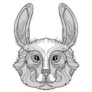 Rabbit head doodle with black nose N2