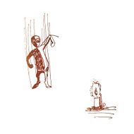 Puppet and candle simple vector sketch