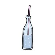 cartoon fizzy drink and straw