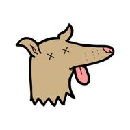 cartoon dead dog face N2