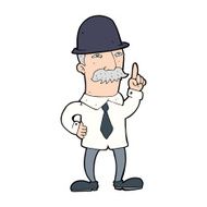 cartoon man in bowler hat