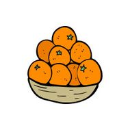 cartoon bowl of oranges N2